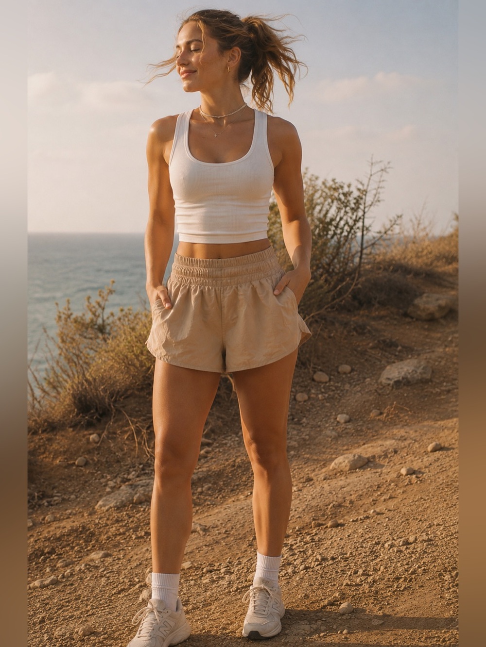 Free People Movement Active Shorts Built-In Brief XS Beige